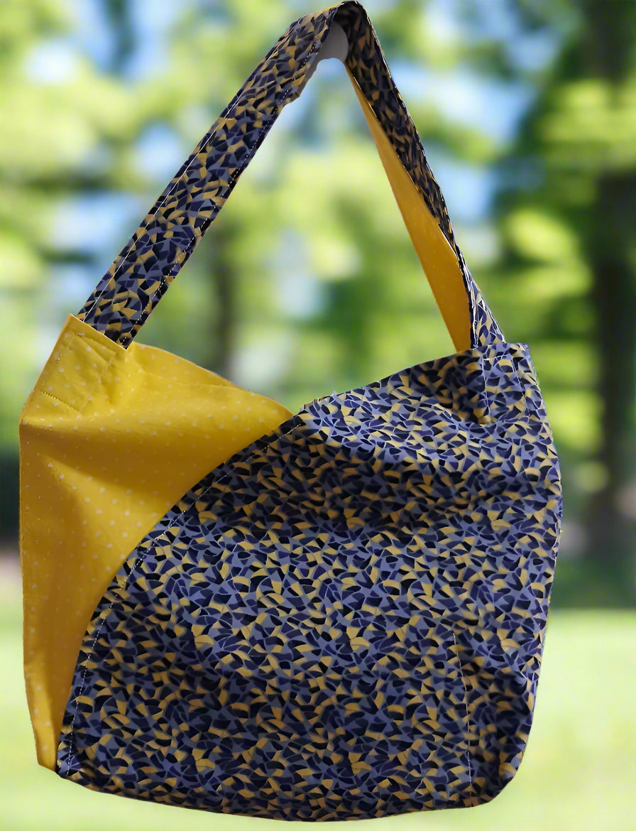Purple and yellow tote