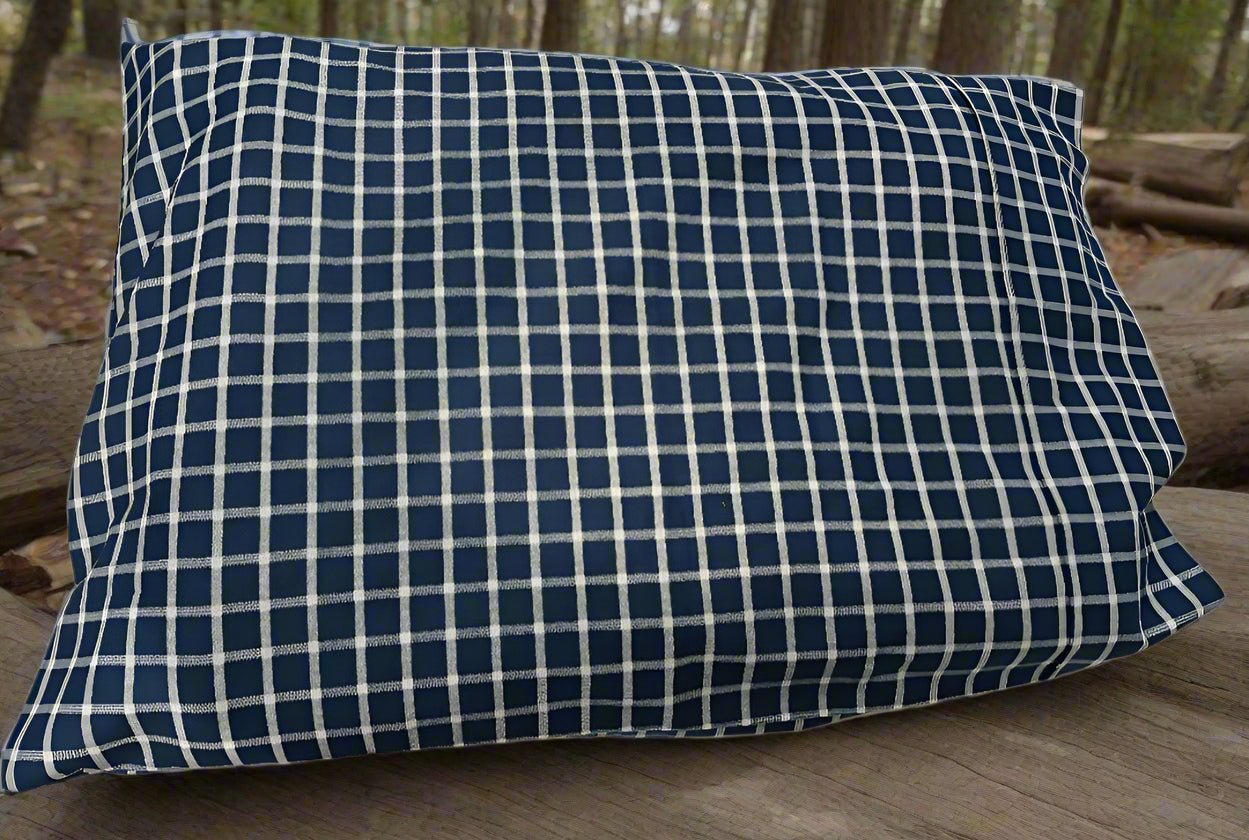 Single Pillowcase Navy check