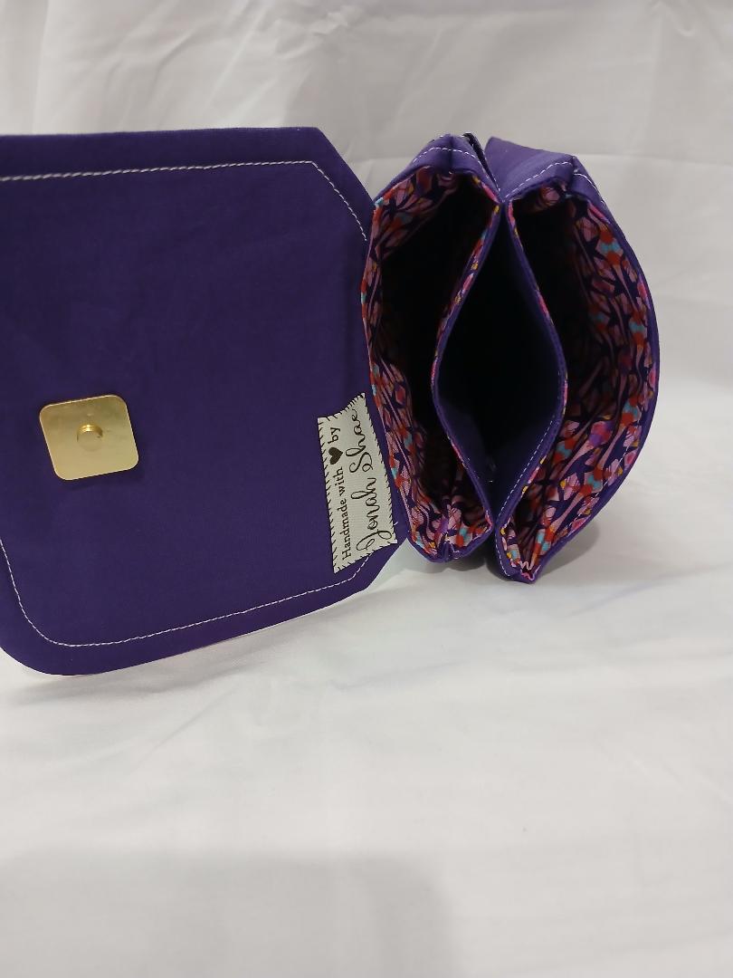 Purple with Pink Crossbody Wallet