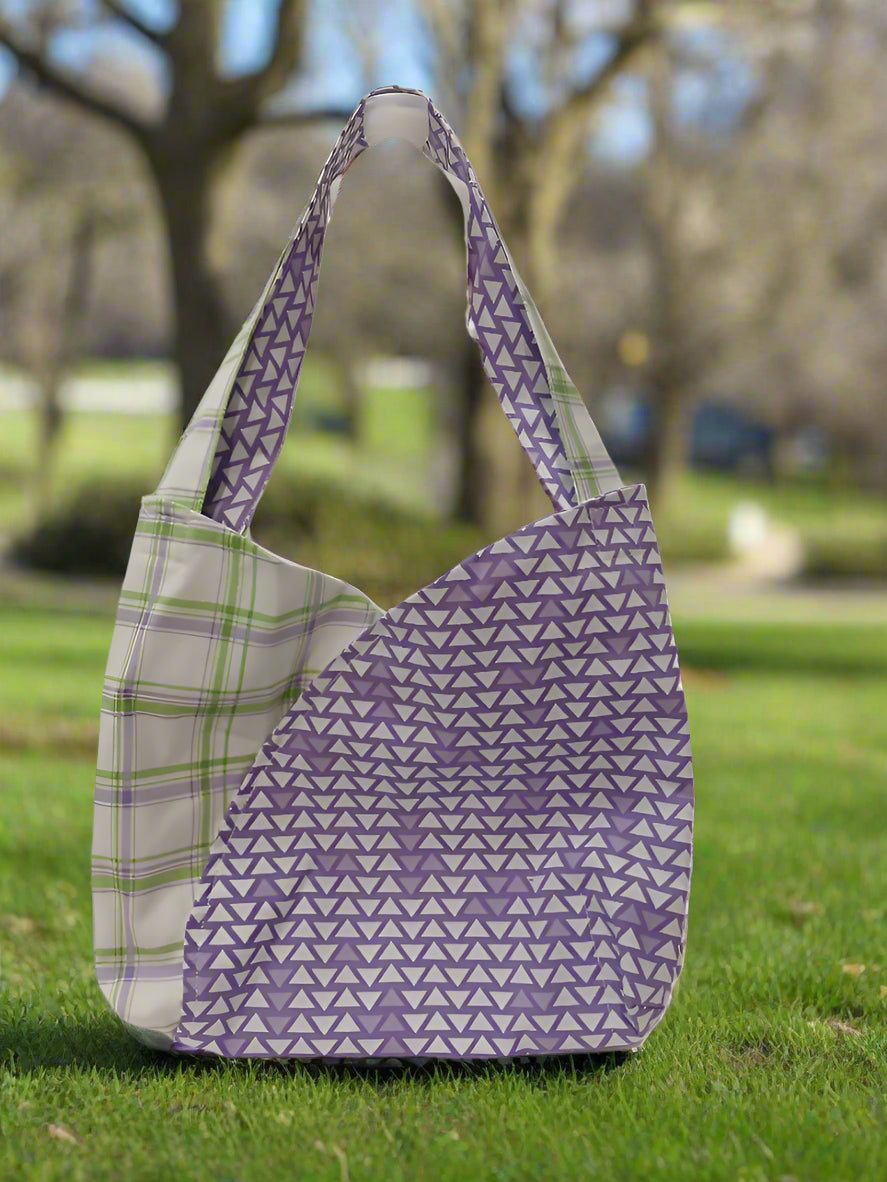 Purple and Plaid tote