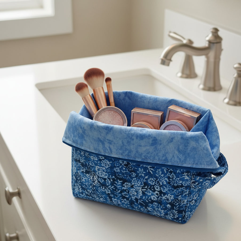 Shades of blue toiletry bag