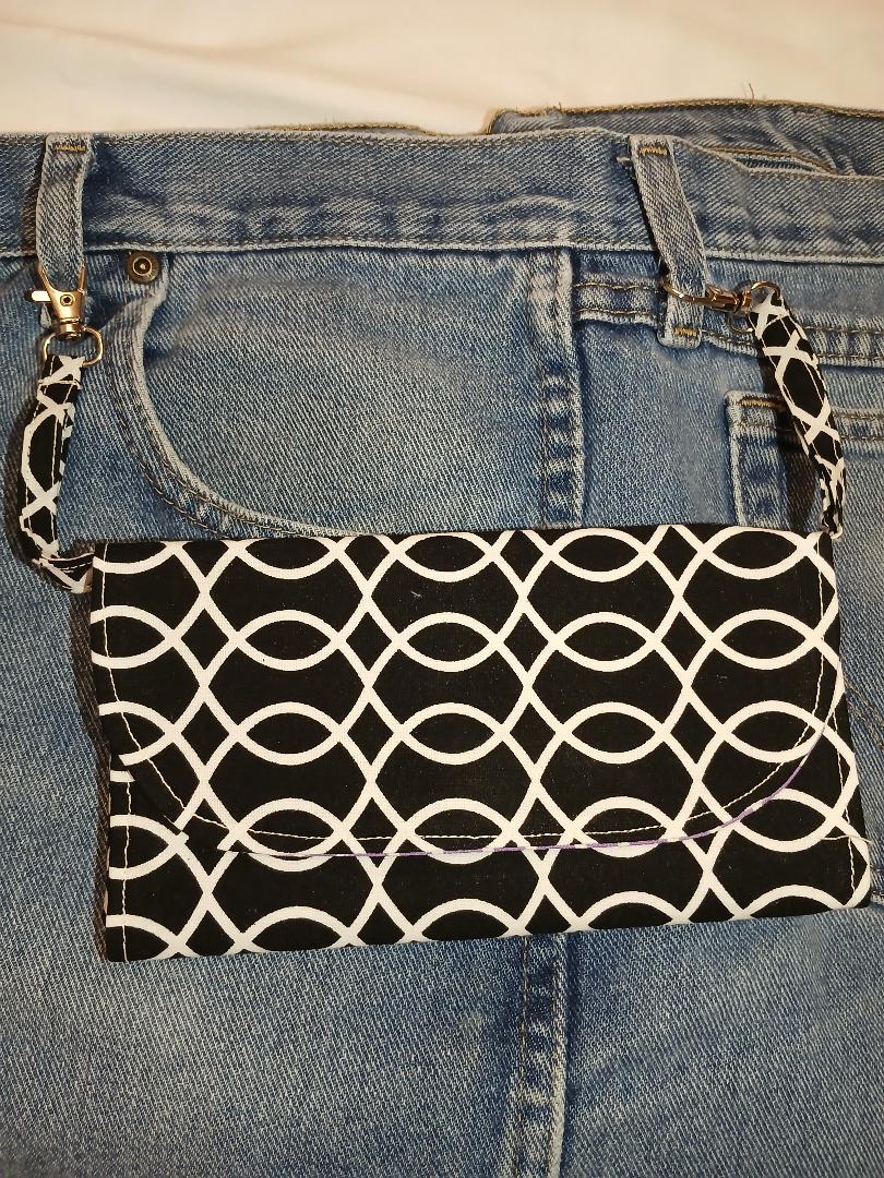 Black Waves Hip Wallet
