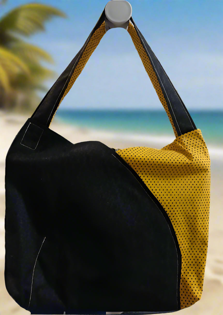 Black and yellow tote