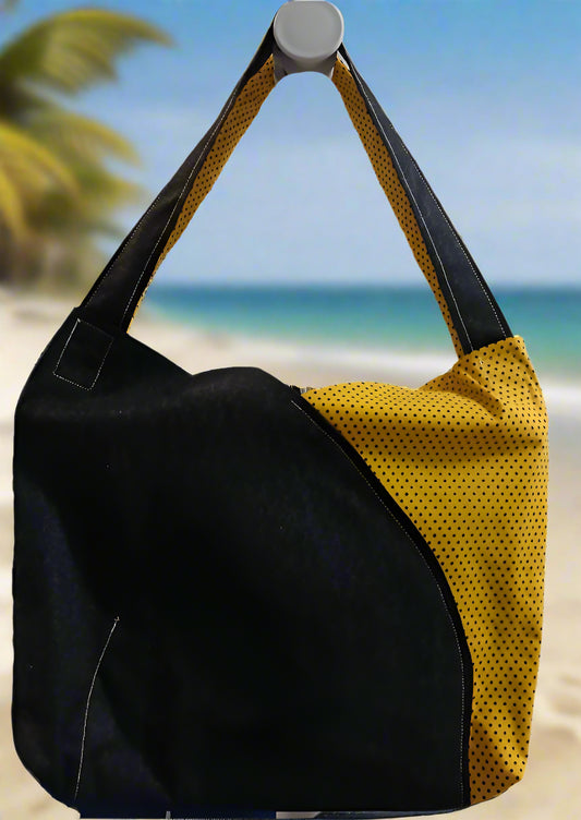 Black and yellow tote