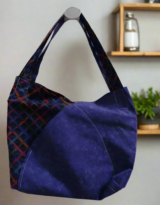 Stripes and Purple tote