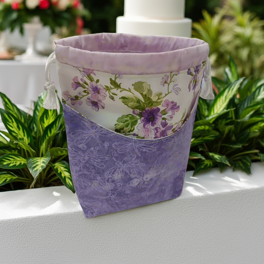 Purple and flower Pouch