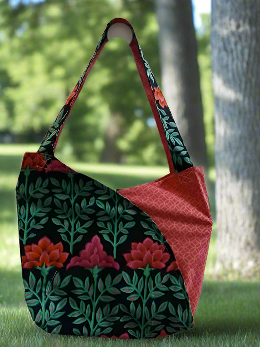 Flowers and pink tote