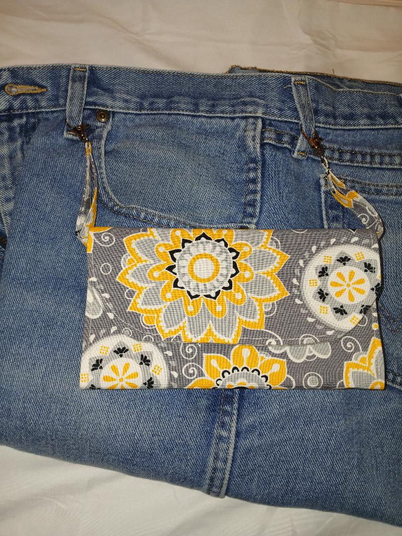 Grey Flower Hip Wallet