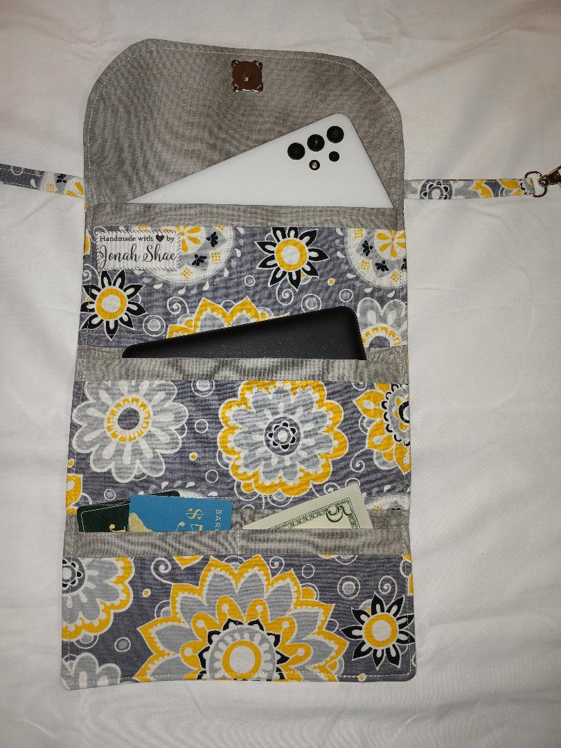 Grey Flower Hip Wallet