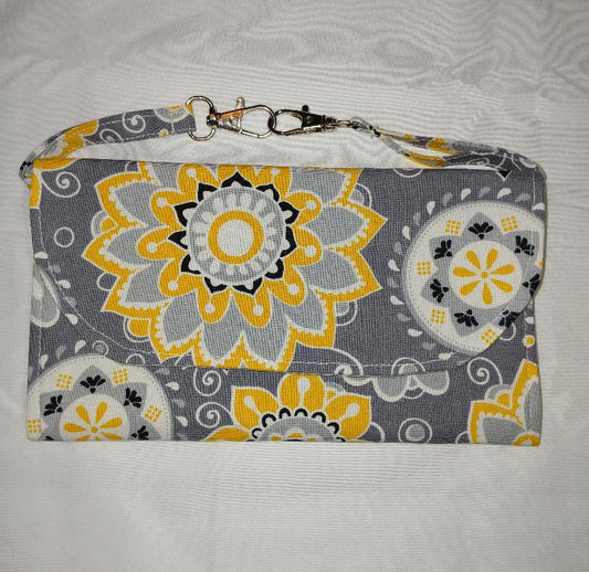 Grey Flower Hip Wallet