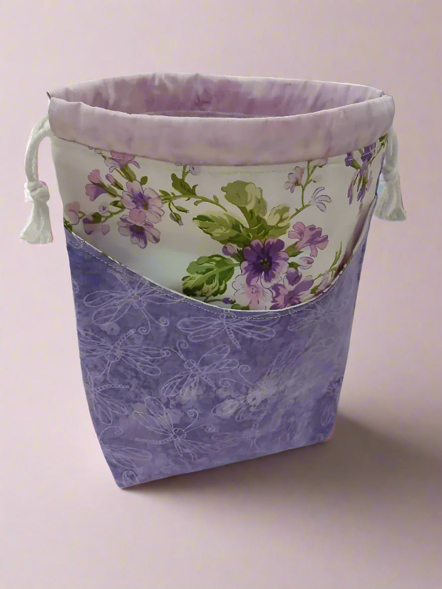Purple and flower Pouch