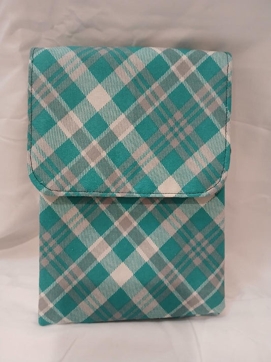 Teal Plaid Crossbody wallet